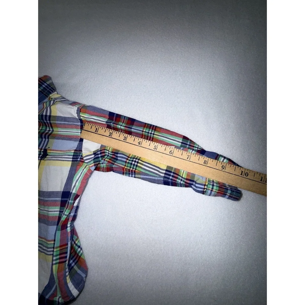 Ralph Lauren Infant Boys ShortSleeve Mult Plaid Shirt-Sz 18 M-Button Down Collar